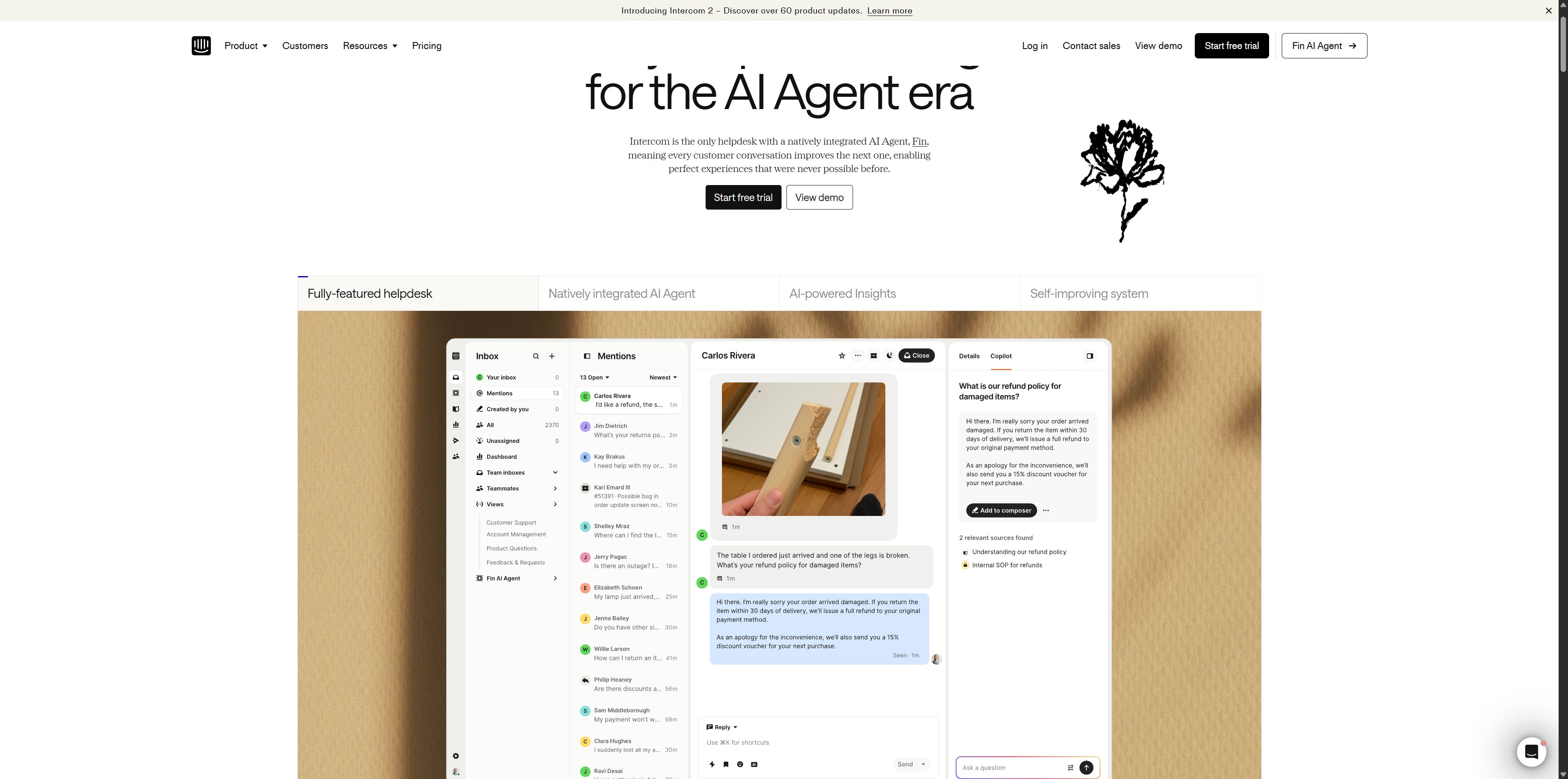 Intercom | The only helpdesk designed for the AI Agent era
