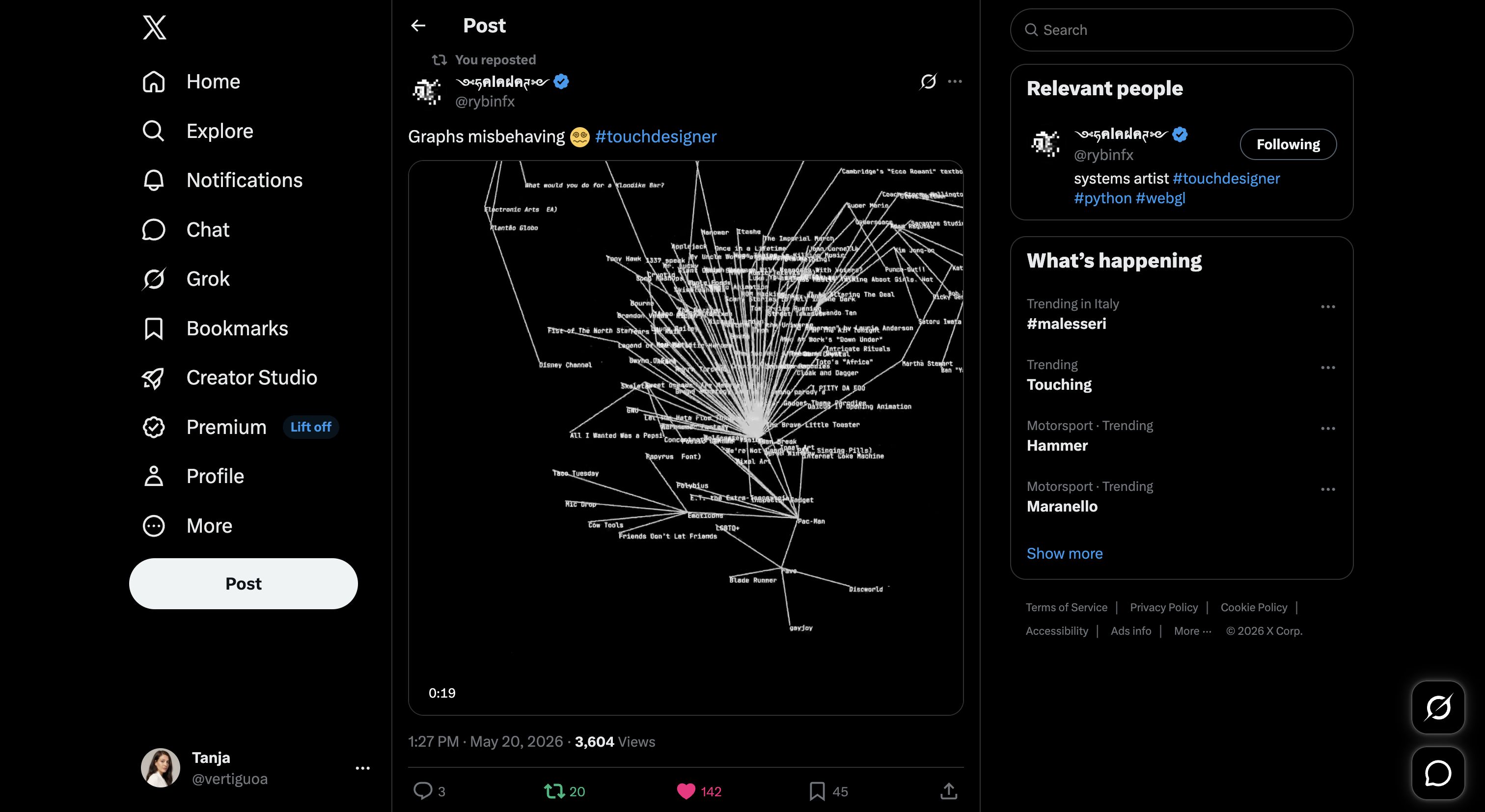 ༺ཧคlคฝคཊ༻ on X: "Graphs misbehaving 😵‍💫 #touchdesigner https://t.co/lRDwoyk3rZ" / X