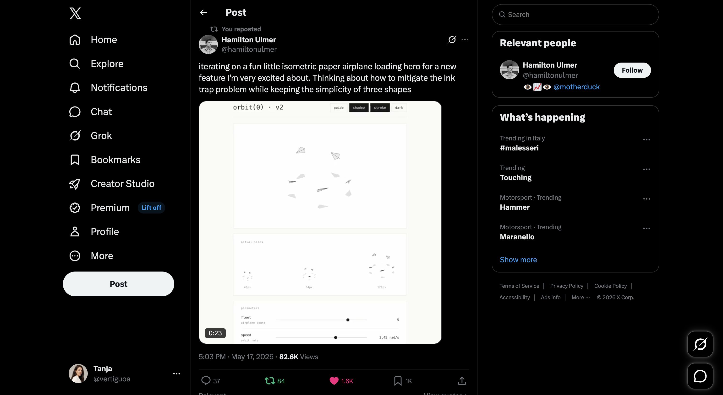 Hamilton Ulmer on X: "iterating on a fun little isometric paper airplane loading hero for a new feature I'm very excited about. Thinking about how to mitigate the ink trap problem while keeping the simplicity of three shapes https://t.co/AjspIYzSPn" / X