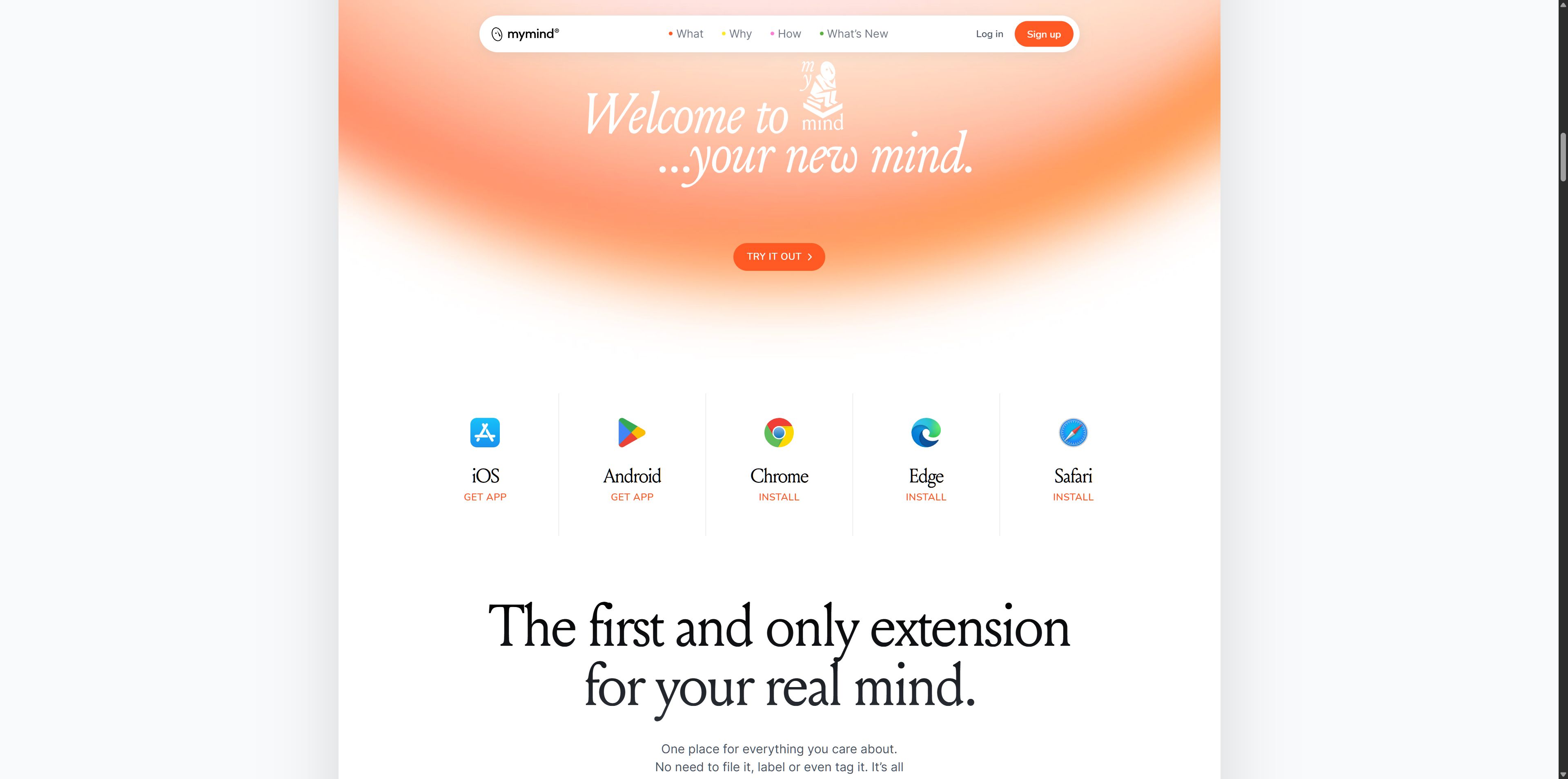 mymind is the extension for your mind.