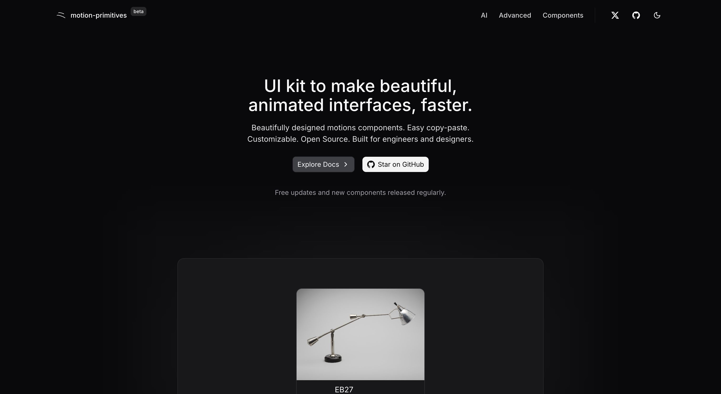 Motion-Primitives - UI kit to make beautiful, animated interfaces, faster.
