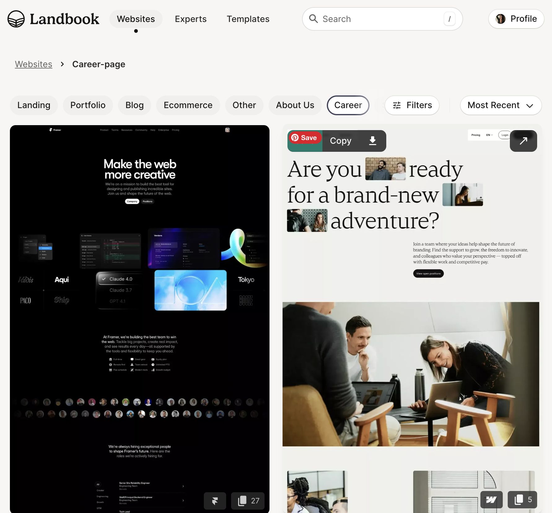The best career page website design inspiration