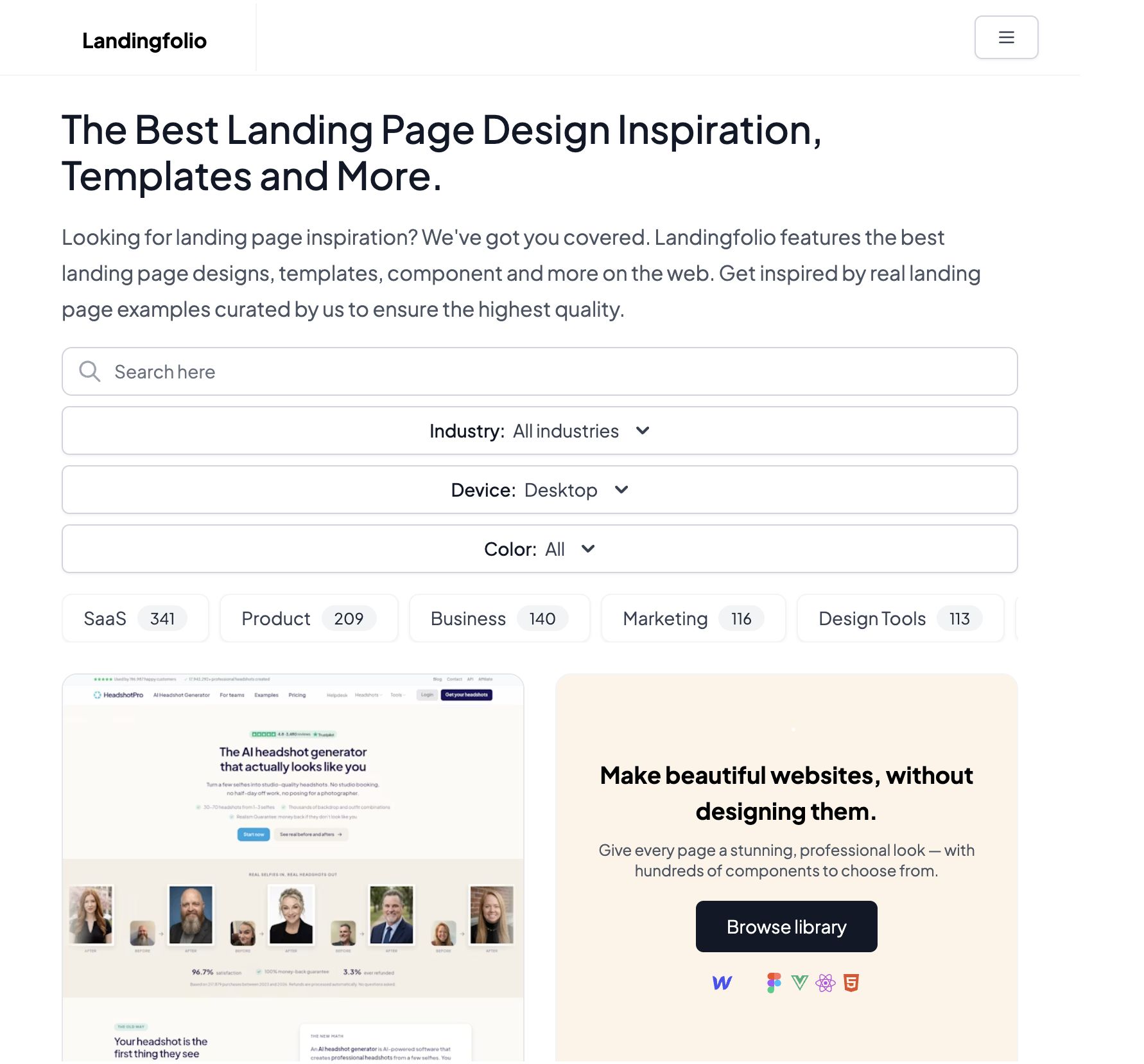 The Best Landing Page Design Inspiration, Templates and More