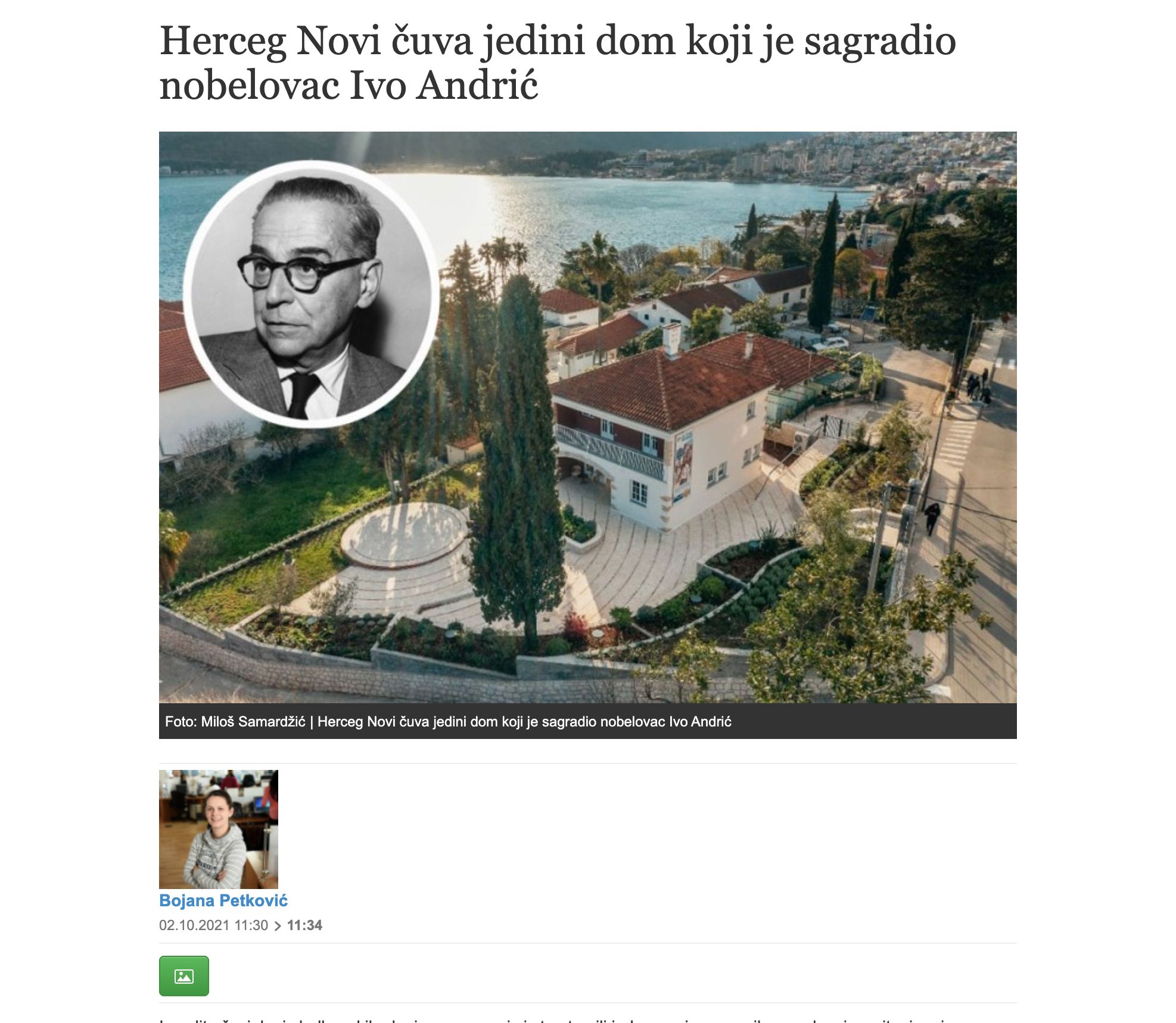 Kuća Ive Andrića: mjesto gdje su nastajale misli o moru