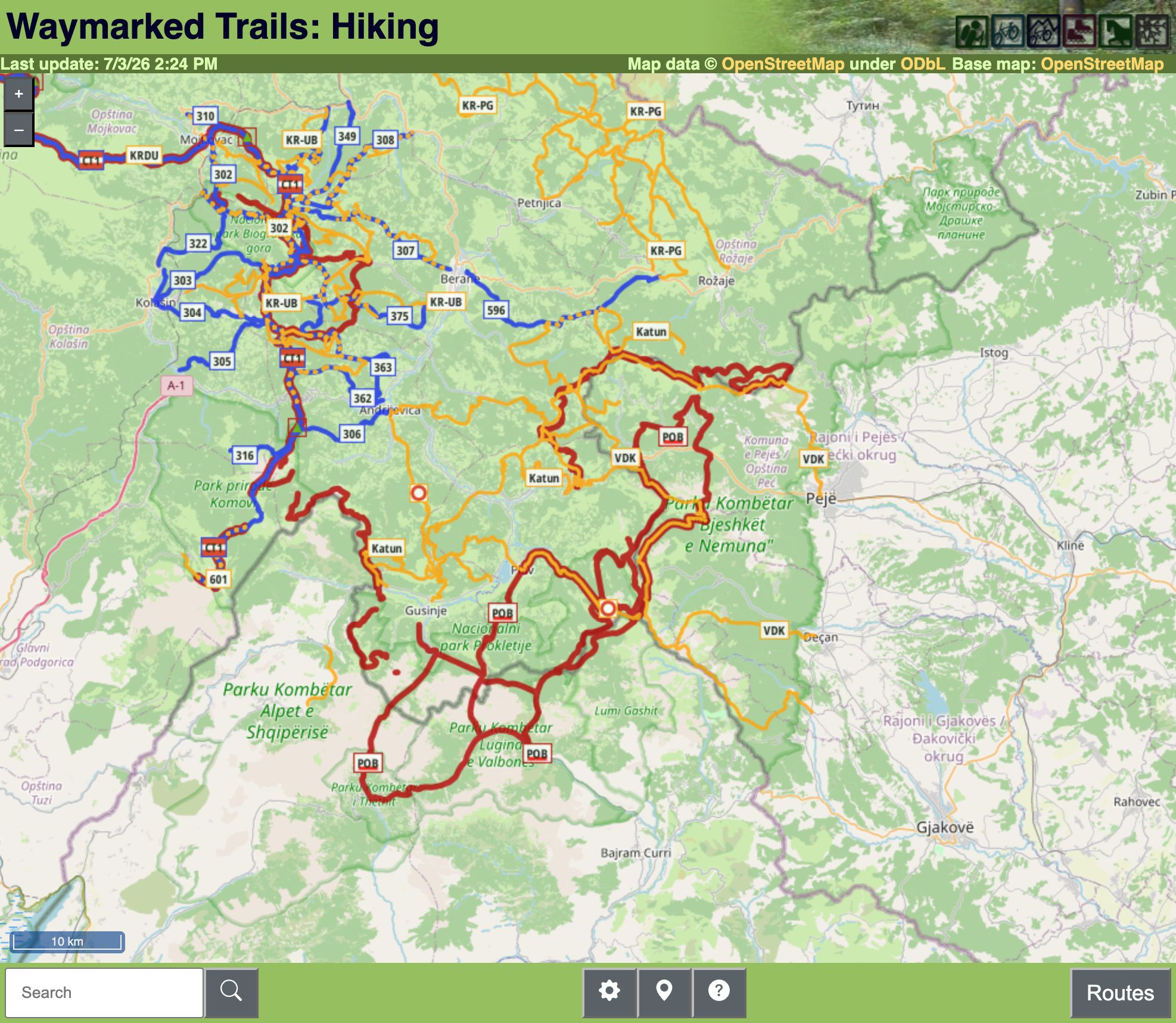 Waymarked Trails - Hiking
