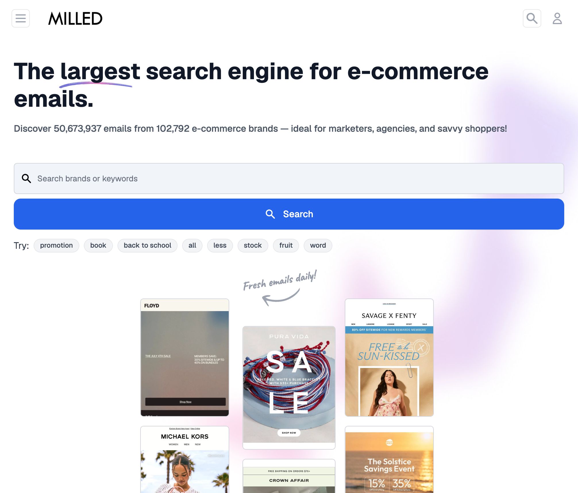 Milled: A search engine for email newsletters and ecommerce sales