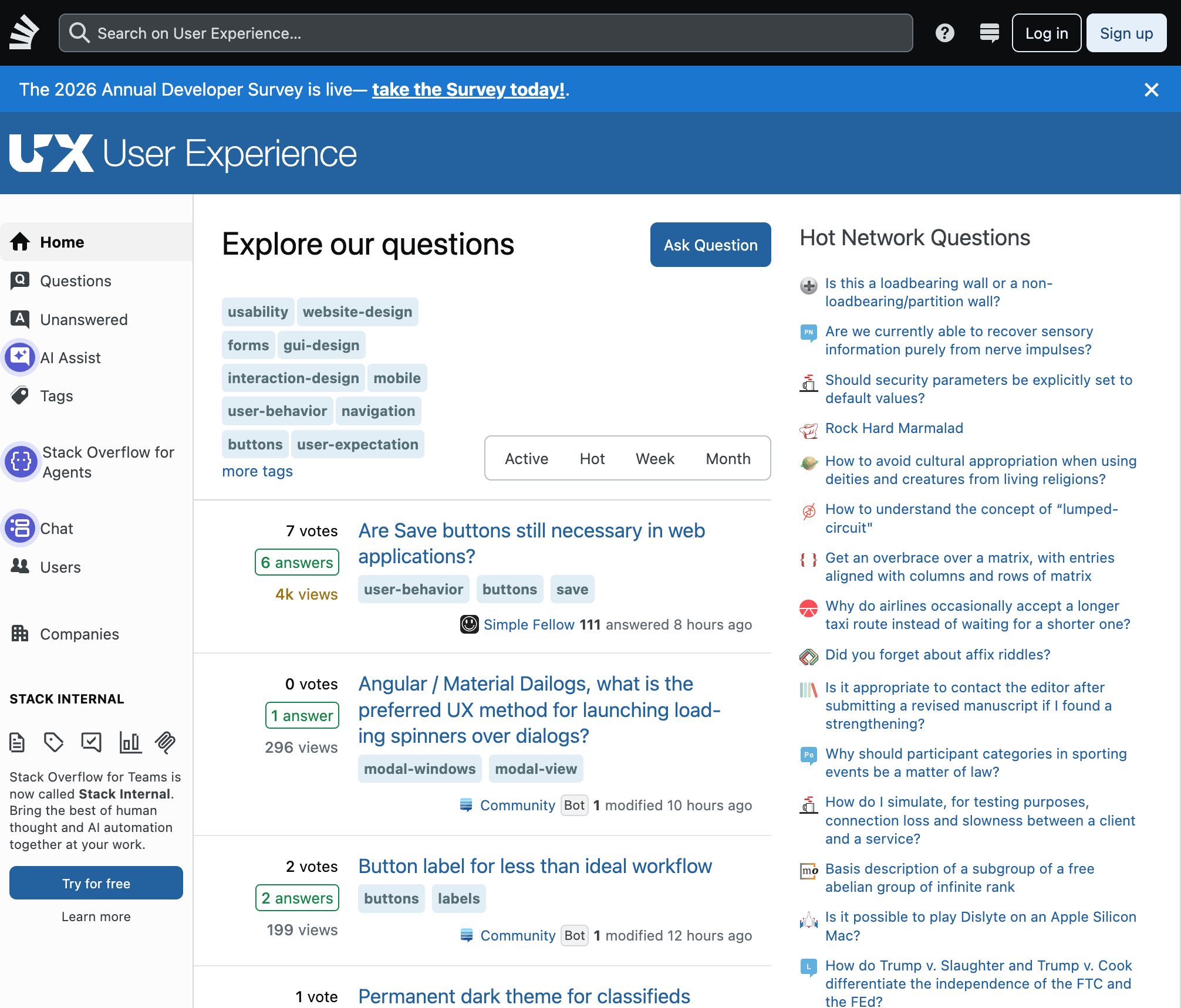 User Experience Stack Exchange