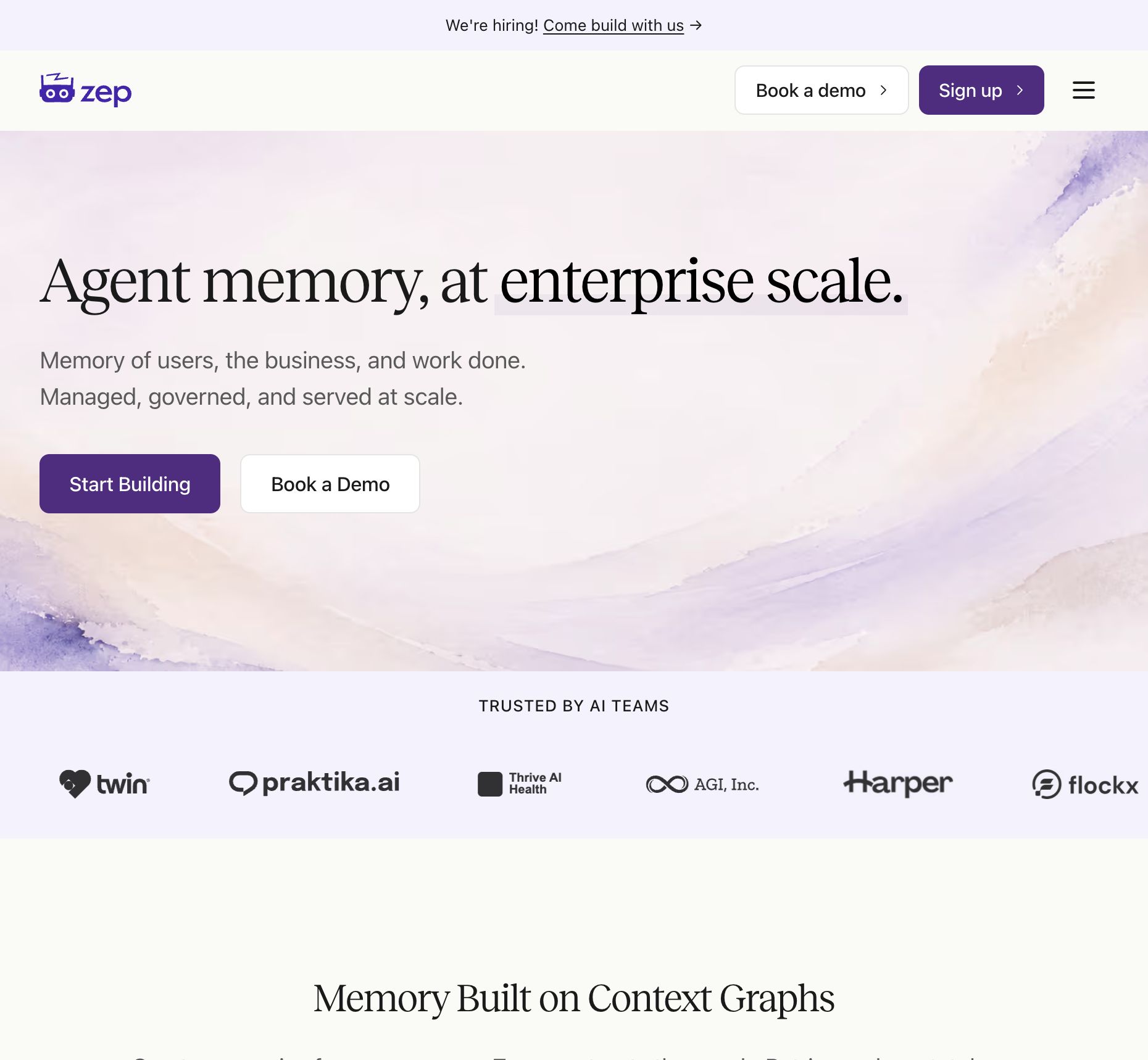 Agent memory at enterprise scale — Zep