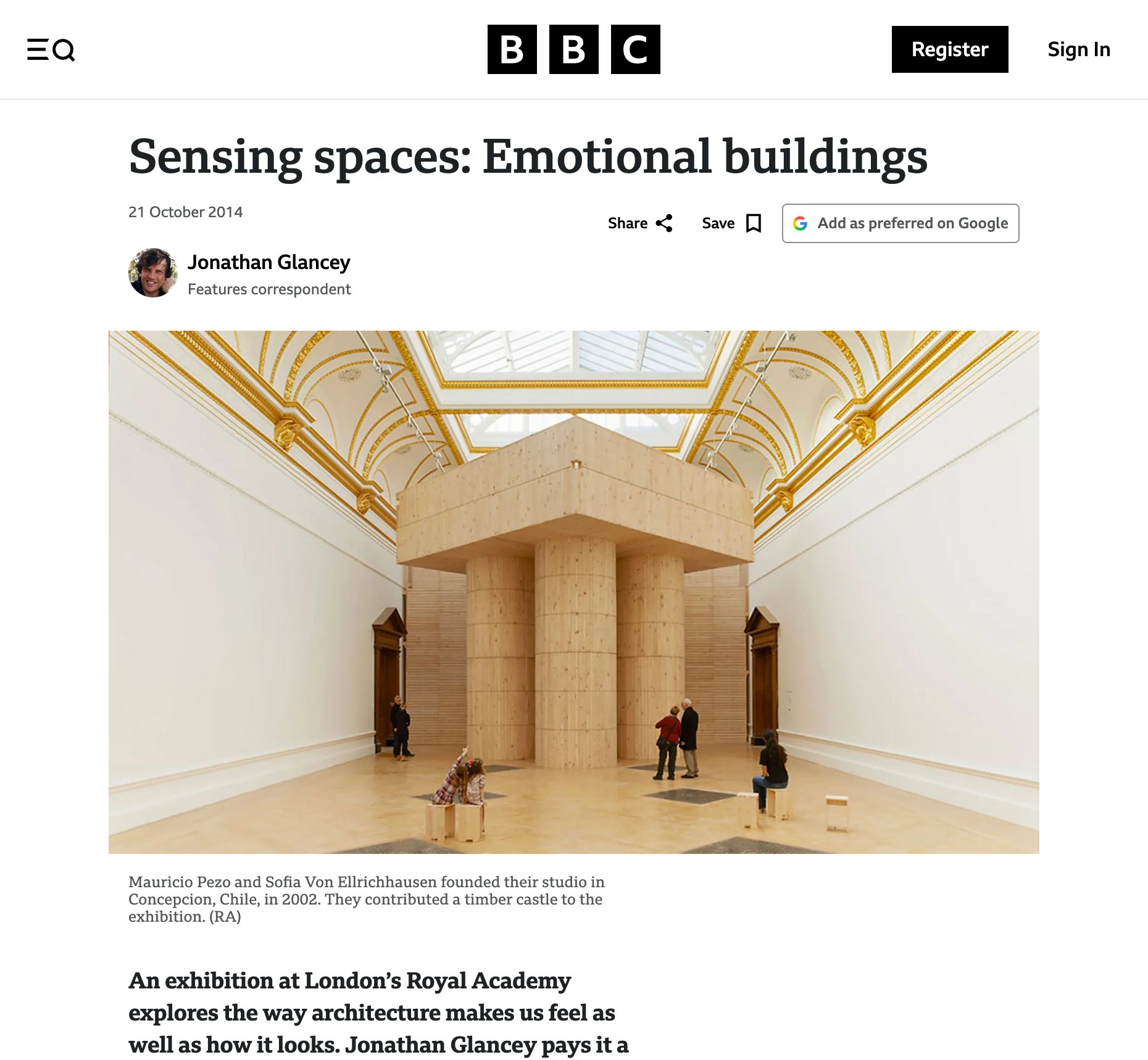 Sensing spaces: Emotional buildings