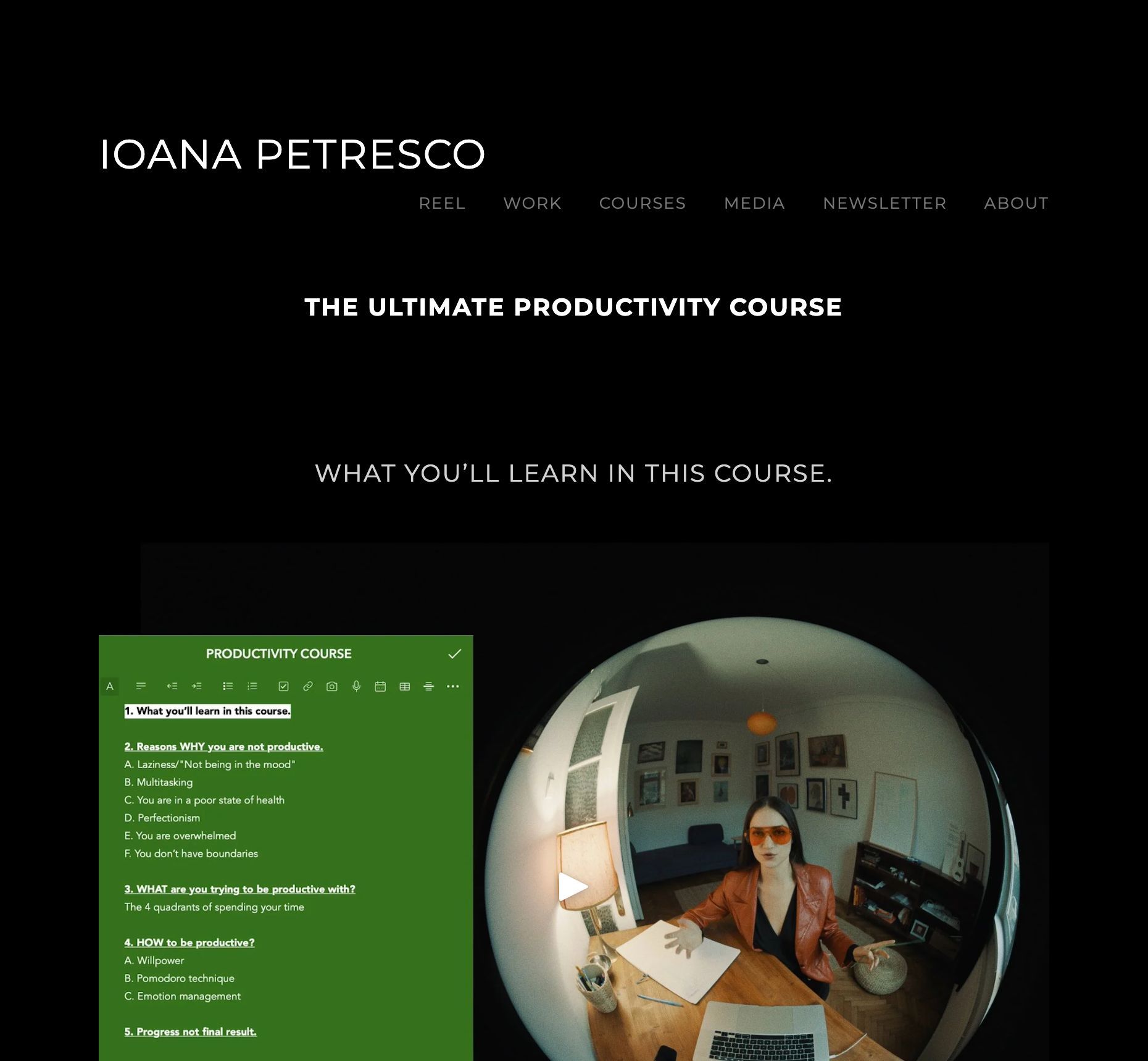 The Productivity Course by VMA — Ioana Petresco