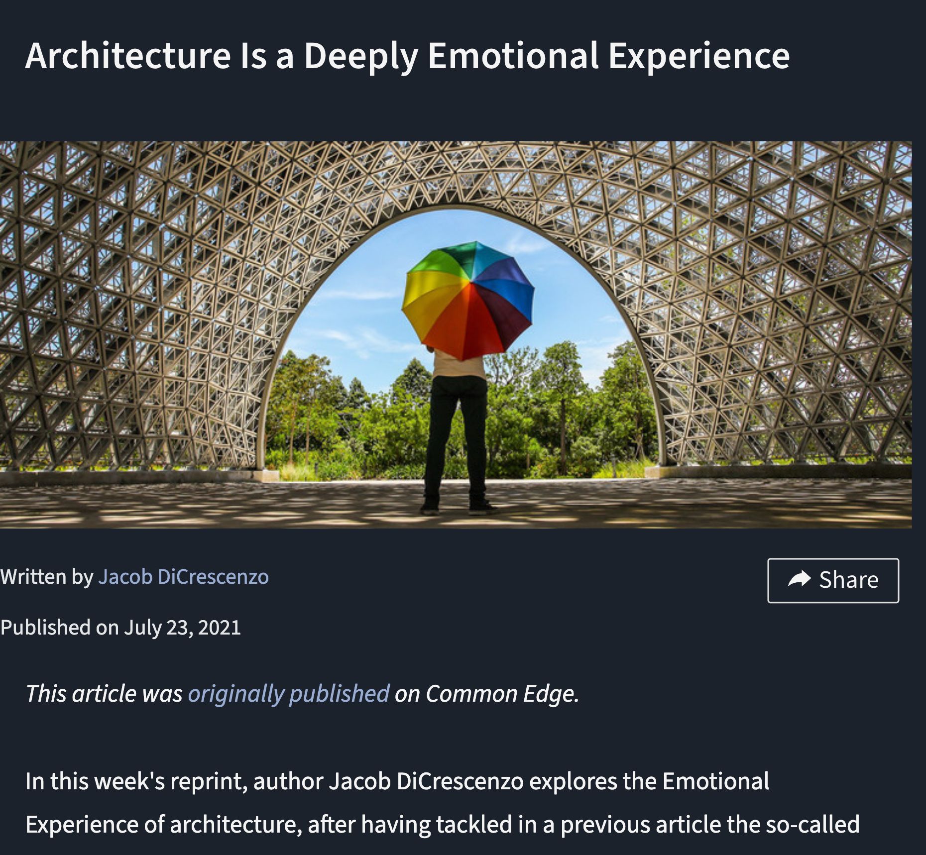 Architecture Is a Deeply Emotional Experience