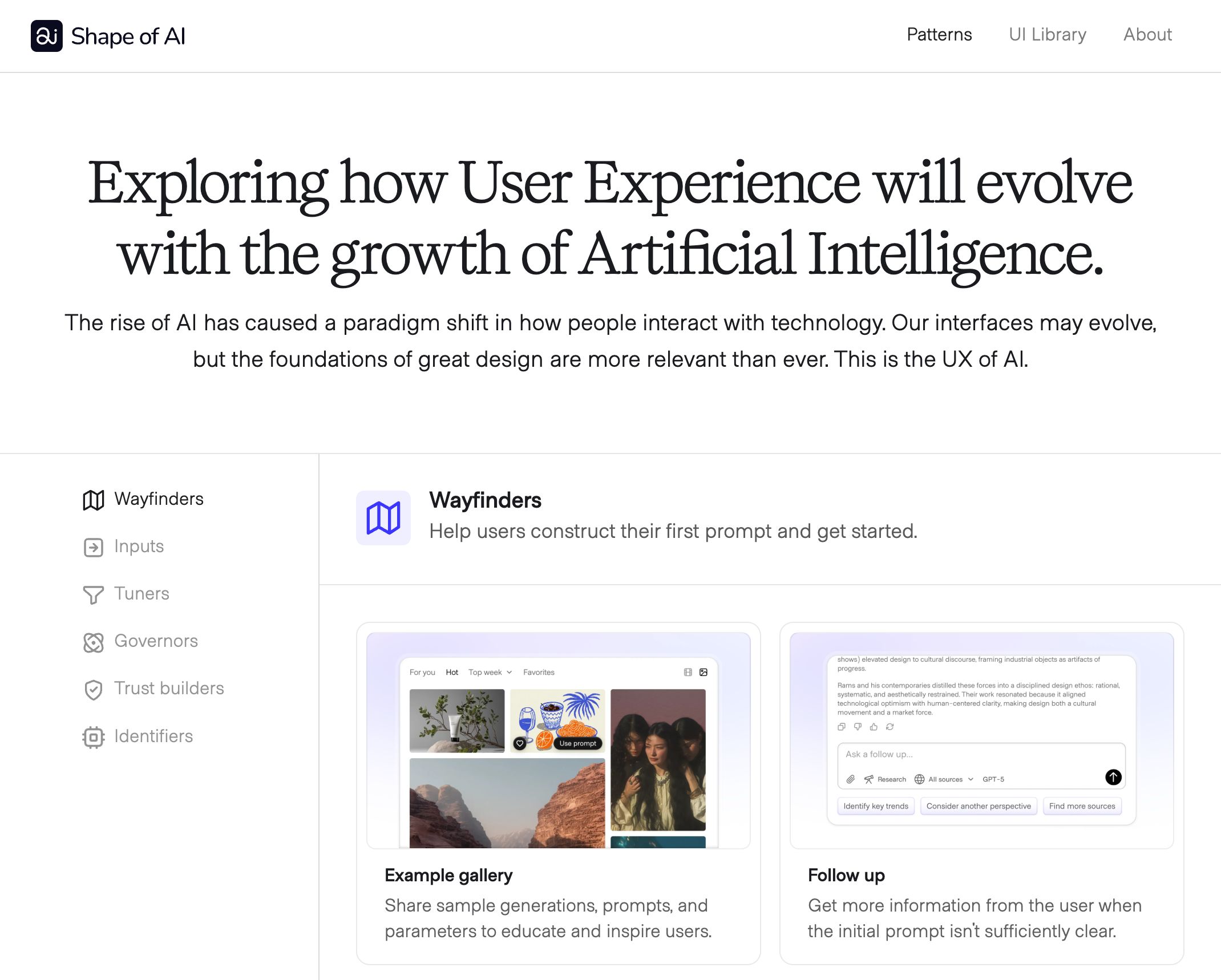 The Shape of AI | UX Patterns for Artificial Intelligence Design