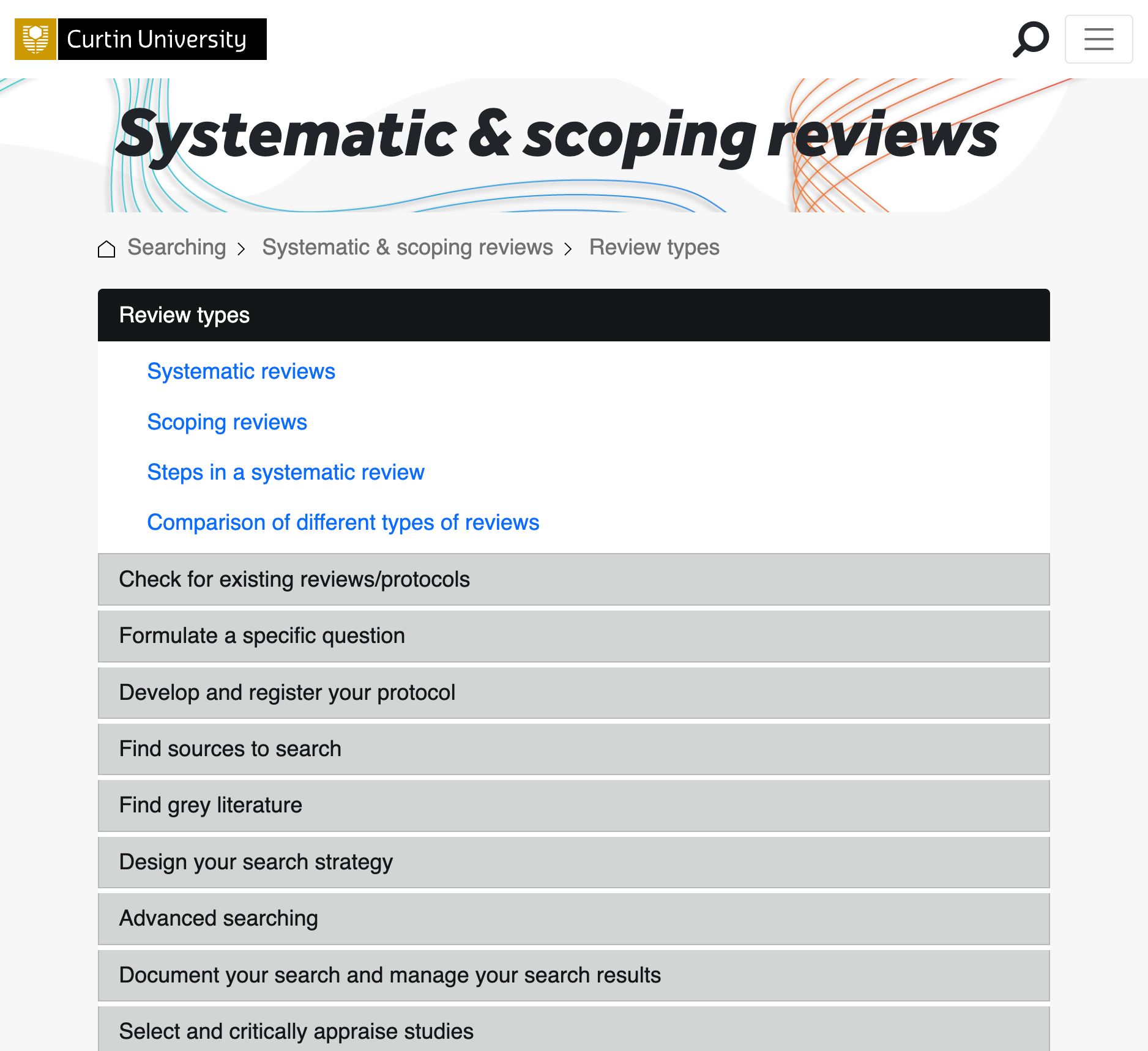 Review types - Systematic & scoping reviews - Research Toolkit - Curtin Library