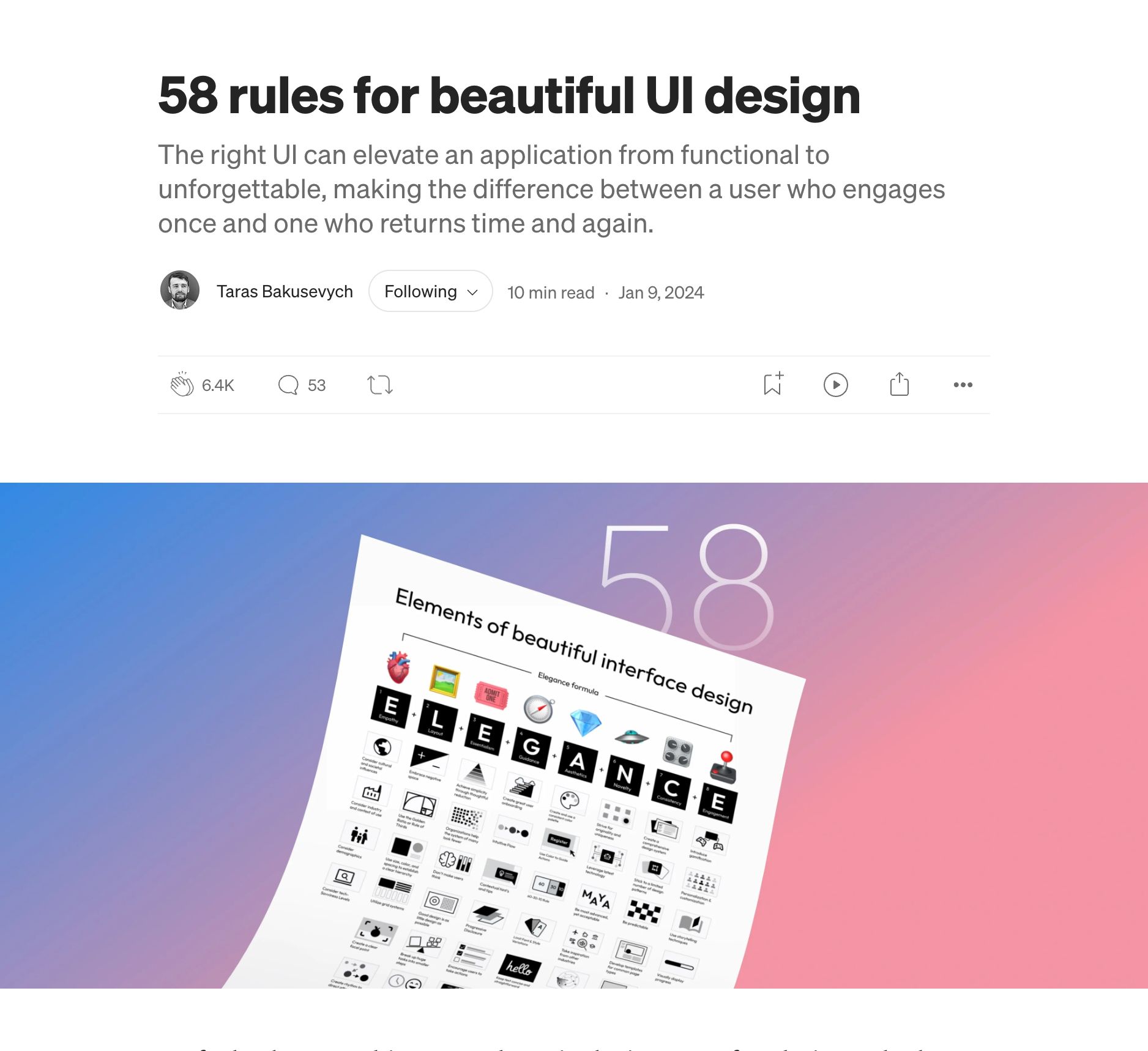 58 rules for beautiful UI design