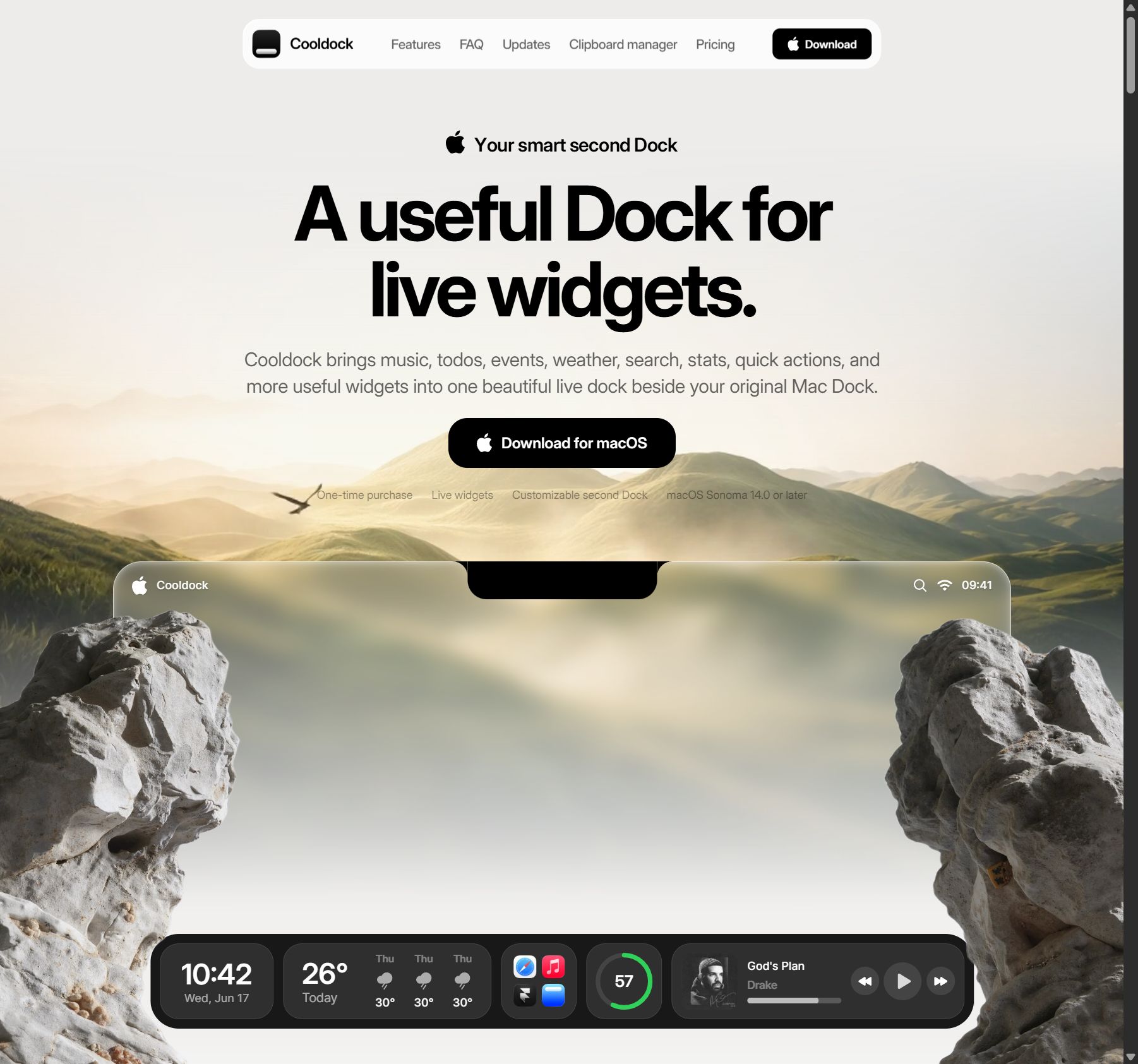 Cooldock — Smart Second Dock with Live Widgets for Mac