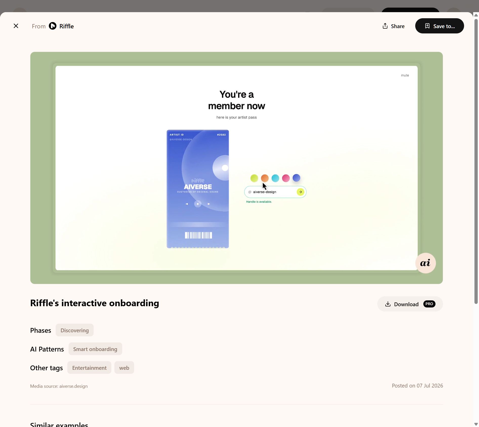 Riffle's interactive onboarding