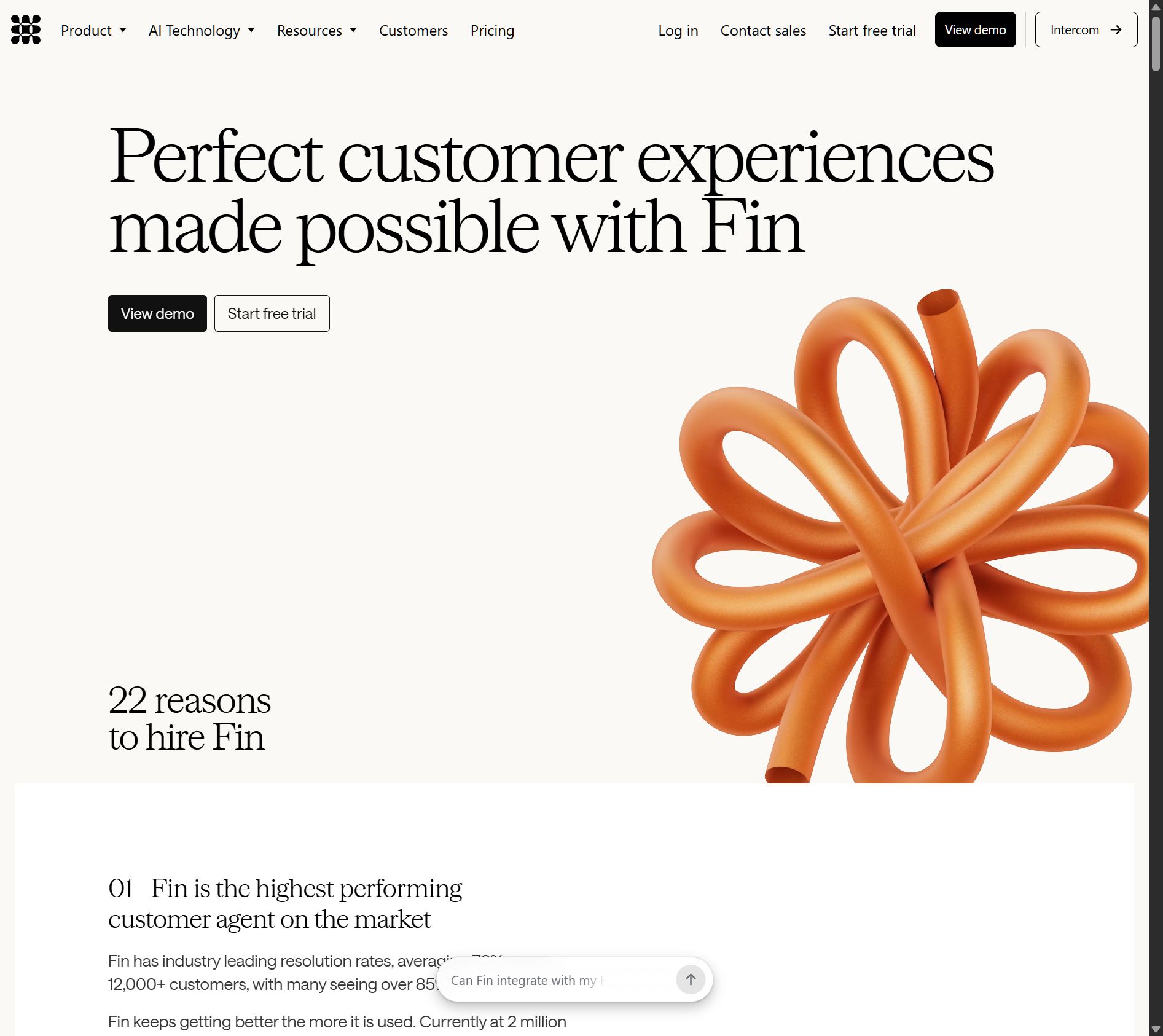 Fin. The highest performing Customer Agent