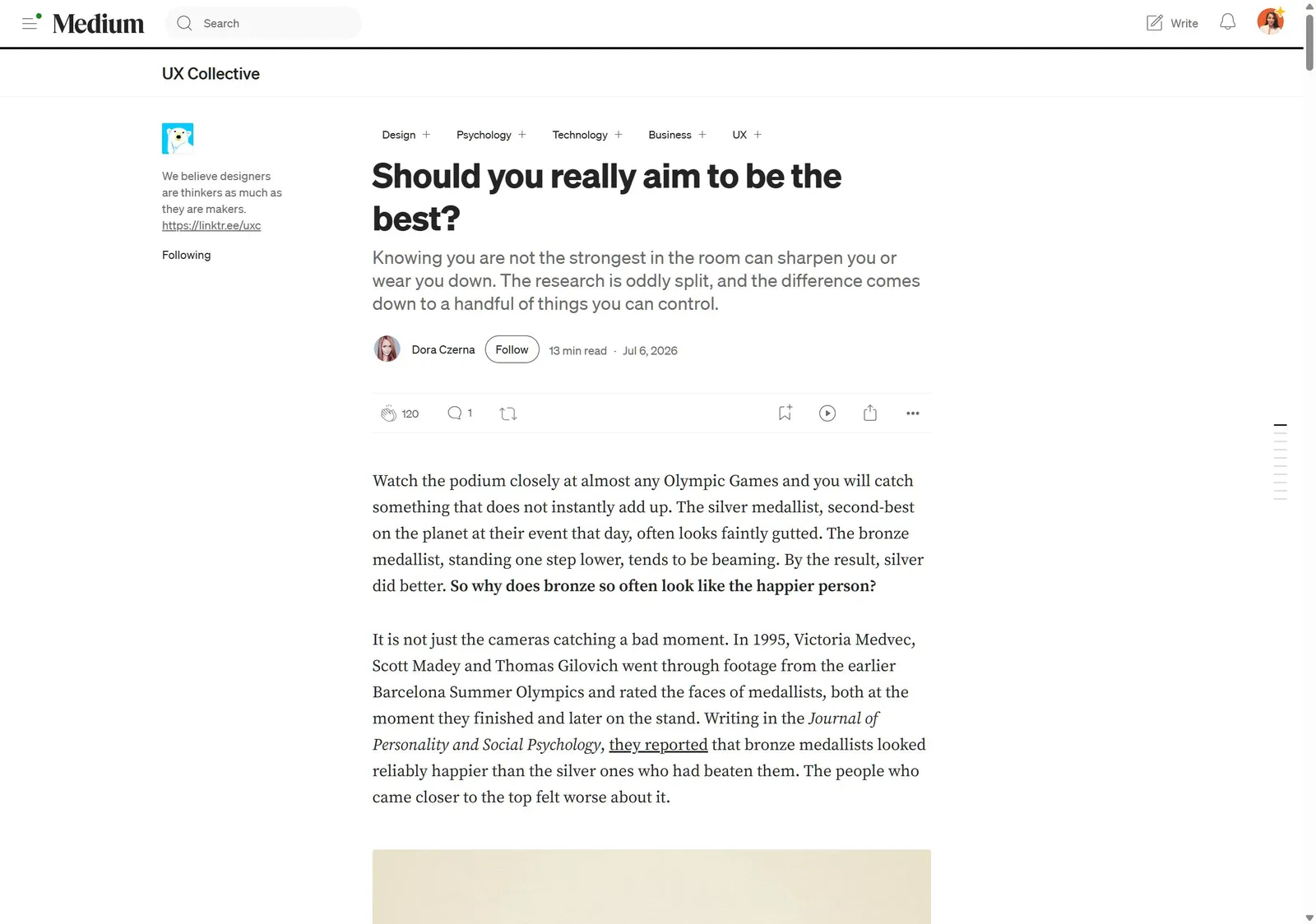 Should you really aim to be the best?