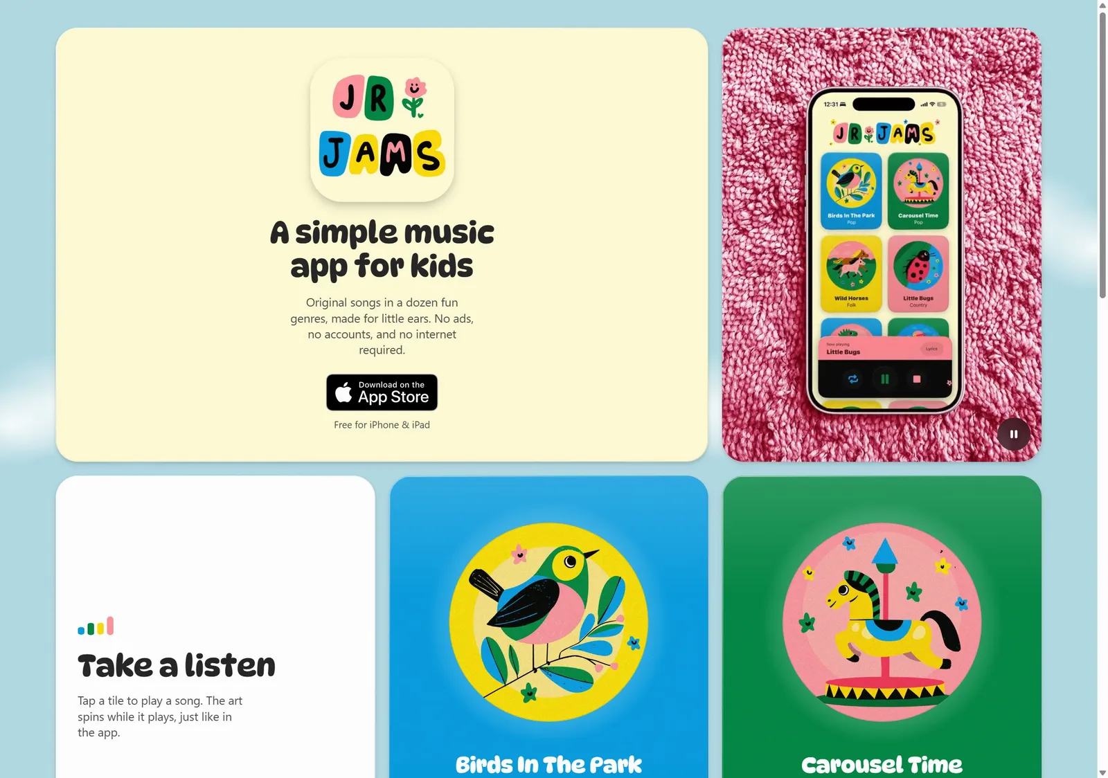 Jr Jams · A simple music app for kids