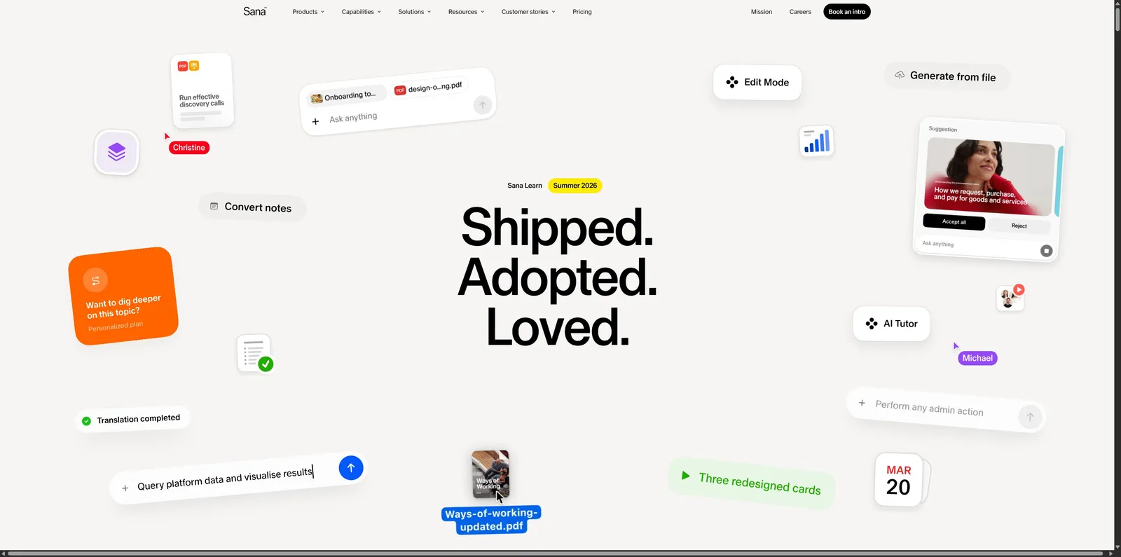 Shipped. Adopted. Loved. | Sana Learn Summer 2026