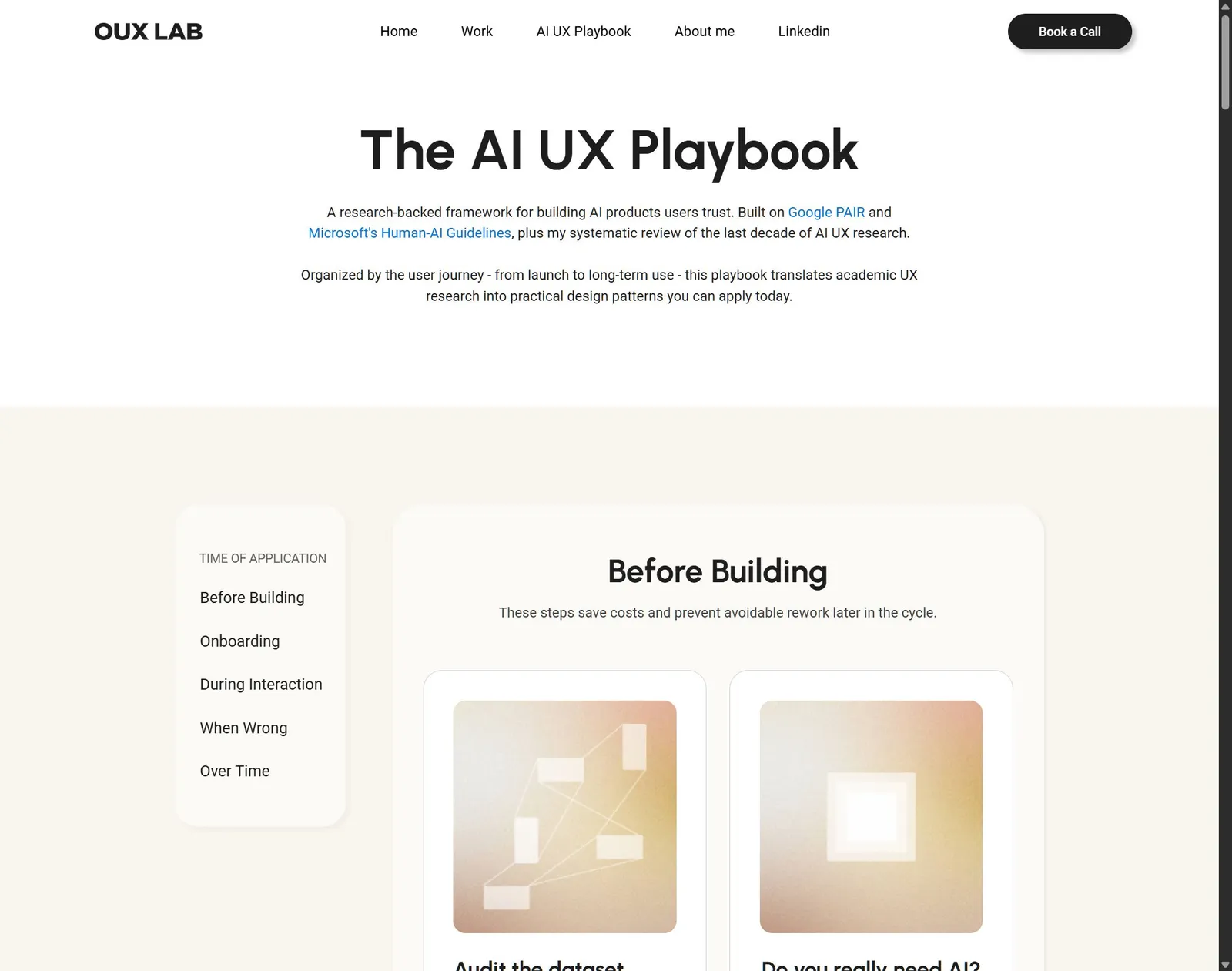 AI UX Playbook - Tanja | Design partner for AI startups