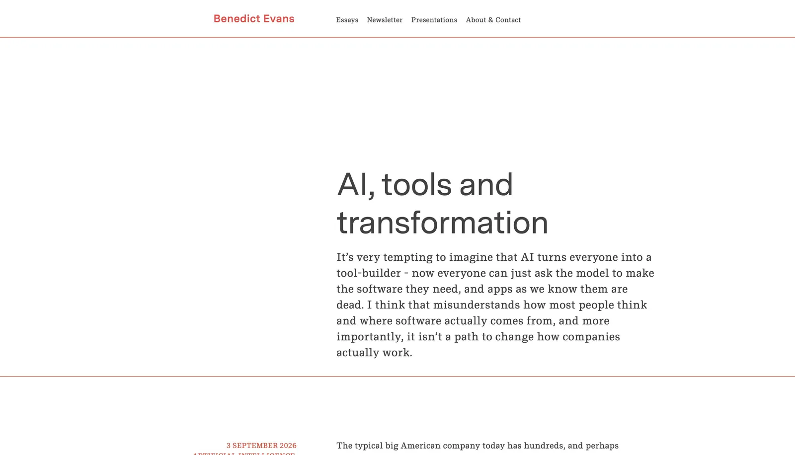AI, tools and transformation — Benedict Evans